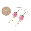304 Stainless Steel Acrylic Flower Dangle Earrings EJEW-JE06724-4