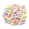 Flocky Acrylic European Beads OACR-E020-06-1