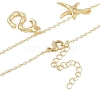 Bohemian Summer Beach Style 18K Gold Plated Shell Shape Initial Pendant Necklaces IL8059-19-3