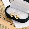 Rack Plating Brass Stud Earrings for Women EJEW-C125-22G-2