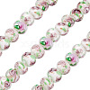 1 Strand Handmade Lampwork Inner Flower Rondelle Beads Strands LAMP-TA0002-72K-2