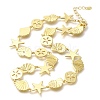 Rack Plating Brass Shell Shaped & Starfish Link Chain Necklaces NJEW-Q345-04G-1