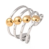 304 Stainless Steel Open Cuff Rings for Women RJEW-K321-01C-4