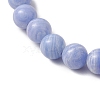 Natural Dyed Blue Lace Agate Beads Stretch Bracelets for Women BJEW-JB11261-3