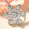 Snowflake Rotatable Open Cuff Rings for Women RJEW-B111-01P-2