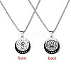 12 Constellation Titanium Steel Half Moon & Lotus Pendant Box Chain Necklaces PW-WGE44A0-06-1