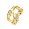 Brass Micro Pave Clear Cubic Zirconia Cuff Rings for Women RJEW-U043-10G-4