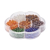7 Colors Glass Round Seed Beads SEED-YW0001-24C-02-4
