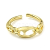 Brass with Cubic Zirconia Open Cuff Ring RJEW-B051-12G-2