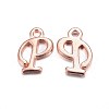 Rose Gold Plated Alloy Letter Pendants PALLOY-P097-05-P-1