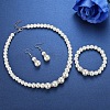 Round ABS Plastic Imitation Pearl Beaded Necklaces & Dangle Earring & Bracelets Sets FS-WG32AE8-01-4