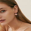 1 Pair Flower Brass Hoop Earrings EJEW-LP0007-101-1