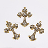 Alloy Rhinestone Cross Big Pendants LS-ALRI-1475-AG-RS-1