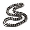 201 Stainless Steel Cuban Link Chain Necklaces NJEW-H033-05A-AS-1