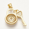 Brass Micro Pave Cubic Zirconia Pendants ZIRC-S061-59G-2