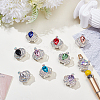 10Pcs 10 Colors Alloy Glass Beads ALRI-AR0001-11-4