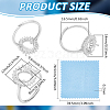 1Pc Adjustable 925 Sterling Silver Rhinestone Ring Components FIND-BC0041-69-2