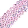Baking Paint Electroplate Transparent Glass Beads Strands EGLA-Q136-04A-04-1
