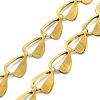 Brass Heart Link Chain Slider Bracelet Making AJEW-JB01603-01-3