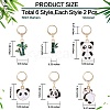 Panda Bamboo Alloy Enamel Pendant Decoration HJEW-SW00034-2