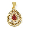 Rack Plating Brass Pave Cubic Zirconia Pendants KK-U029-28G-03-1