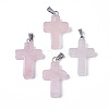 Natural Rose Quartz Pendants G-J354-09A-1