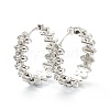 Brass Micro Pave Clear Cubic Zirconia Huggie Hoop Earrings EJEW-A058-14P-3