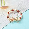 Imitate Austrian Crystal Bicone Glass Beaded Finger Rings RJEW-TA00003-03-5