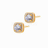 Elegant Zircon Square Stud Earrings for Women TY1635-15-1