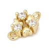 Brass Micro Pave Clear Cubic Zirconia Connector Charms KK-Z094-08G-01-2