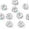 Brass Rhinestone Spacer Beads RB-YW0001-05B-02S-3