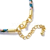 Polyester Cord Braided Bracelet Makings MAK-Z003-01G-24-3