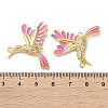 Rack Plating Brass Micro Pave Clear Cubic Zirconia Bird Connector Charms KK-C084-03G-01-3