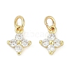 Rack Plating Brass Micro Pave Cubic Zirconia Pendants KK-H509-13G-1