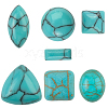 112Pcs 7 Styles Dyed Synthetic Turquoise Cabochons TURQ-SP0001-02-7