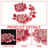  2Pcs 2 Style Peony Polyester Embroidery Sew on Clothing Patches PATC-NB0001-11D-5