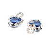 Heart Brass Glass Charms KK-S385-01S-10-2