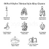 80Pcs 8 Styles Tibetan Style Alloy Pendants TIBEP-CJ0003-32-2