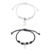 2Pcs Alloy & Brass Charm Bracelets for Women Men BJEW-JB11287-2