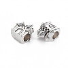 Tibetan Style Alloy European Beads Rhinestone Settings TIBEB-N007-032-3