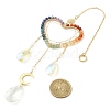 Wire Wrapped Chakra Gemstone & Brass Pendant Decorations HJEW-TA00075-02-3