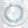 Natural & Dyed White Jade Bead Stretch Bracelets BJEW-K212-B-018-6