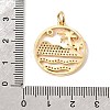Brass Micro Pave Clear Cubic Zirconia Pendants CU-CBA6344-02G-3