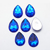 Acrylic Rhinestone Flat Back Cabochons X-GACR-Q010-10x14-03-1