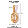 304 Stainless Steel Pave Cubic Zirconia Charms CU-OY001-27G-01-2