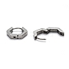 Tarnish Resistant 304 Stainless Steel Hexagon Huggie Hoop Earrings STAS-J033-03B-P-3