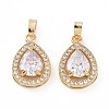 Brass Micro Pave Cubic Zirconia Pendants KK-E068-VC430-2