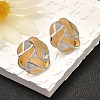 304 Stainless Steel Two Tone Stud Earrings EJEW-F355-04GP-06-4