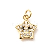 Brass Micro Pave Clear Cubic Zirconia Pendants KK-Q040-01K-G-1