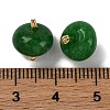 Natural White Jade Dyed Saucer Charms with Rack Plating Golden Tone Brass Bails KK-B103-17B-04-3